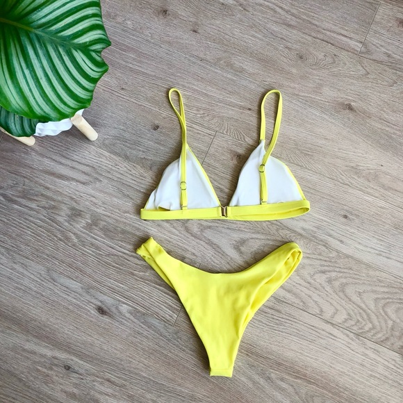 5/$20 Bright yellow bikini, size small - Picture 3 of 8